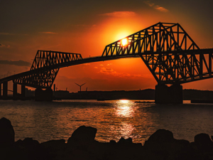 東京ゲートブリッジ,夕陽,Tokyo Gate Bridge,Setting Sun,Sunset,OM1A1550